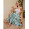 image:imageNASHALYLY Womens High Waisted Maxi SkirtElastic Chiffon Boho Long Skirt with PocketsBlue Yellow Floral