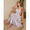 image:imageNASHALYLY Womens High Waisted Maxi SkirtElastic Chiffon Boho Long Skirt with PocketsWhite Pink Floral
