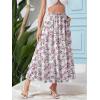 image:imageNASHALYLY Womens High Waisted Maxi SkirtElastic Chiffon Boho Long Skirt with PocketsWhite Pink Floral