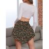 image:imageNASHALYLY Womens Mini Skirt Ruffle High Waist Elastic Boho Flowy Chiffon Tiered Skirt with ShortsEbony Tangerine Floral