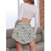 image:imageNASHALYLY Womens Mini Skirt Ruffle High Waist Elastic Boho Flowy Chiffon Tiered Skirt with ShortsWhite Floral