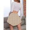 image:imageNASHALYLY Womens Mini Skirt Ruffle High Waist Elastic Boho Flowy Chiffon Tiered Skirt with ShortsYellow Red Floral