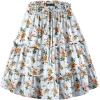 image:imageNASHALYLY Womens Summer Boho Floral Print Mini Skirt High Waist Drawstring Tiered SkirtsWhite Yellow Floral
