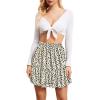 image:imageNASHALYLY Womens High Waist Mini Skirt Chiffon ALine Ruffle Short SkirtApricot Black Dot