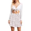 image:imageNASHALYLY Womens High Waist Mini Skirt Chiffon ALine Ruffle Short SkirtWhite Pink Floral