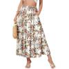image:imageNASHALYLY Womens High Waisted Maxi SkirtElastic Chiffon Boho Long Skirt with PocketsApricot Tangerine Floral