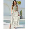 image:imageNASHALYLY Womens High Waisted Floral Maxi Skirt Flowy Boho A Line Tiered Chiffon Long SkirtApricot Floral