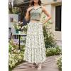 image:imageNASHALYLY Womens High Waisted Floral Maxi Skirt Flowy Boho A Line Tiered Chiffon Long SkirtApricot Floral