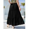 image:imageNASHALYLY Womens High Waisted Floral Maxi Skirt Flowy Boho A Line Tiered Chiffon Long SkirtBlack