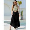 image:imageNASHALYLY Womens High Waisted Floral Maxi Skirt Flowy Boho A Line Tiered Chiffon Long SkirtBlack