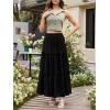 image:imageNASHALYLY Womens High Waisted Floral Maxi Skirt Flowy Boho A Line Tiered Chiffon Long SkirtBlack