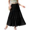 image:imageNASHALYLY Womens High Waisted Floral Maxi Skirt Flowy Boho A Line Tiered Chiffon Long SkirtBlack