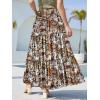 image:imageNASHALYLY Womens High Waisted Floral Maxi Skirt Flowy Boho A Line Tiered Chiffon Long SkirtCoffee Floral