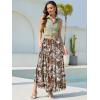 image:imageNASHALYLY Womens High Waisted Floral Maxi Skirt Flowy Boho A Line Tiered Chiffon Long SkirtCoffee Floral