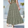 image:imageNASHALYLY Womens High Waisted Floral Maxi Skirt Flowy Boho A Line Tiered Chiffon Long SkirtGreen Floral