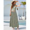 image:imageNASHALYLY Womens High Waisted Floral Maxi Skirt Flowy Boho A Line Tiered Chiffon Long SkirtGreen Floral
