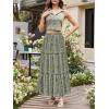 image:imageNASHALYLY Womens High Waisted Floral Maxi Skirt Flowy Boho A Line Tiered Chiffon Long SkirtGreen Floral