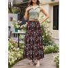 image:imageNASHALYLY Womens High Waisted Floral Maxi Skirt Flowy Boho A Line Tiered Chiffon Long SkirtMidnight Blossom