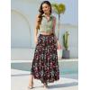 image:imageNASHALYLY Womens High Waisted Floral Maxi Skirt Flowy Boho A Line Tiered Chiffon Long SkirtMidnight Blossom