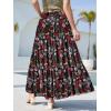 image:imageNASHALYLY Womens High Waisted Floral Maxi Skirt Flowy Boho A Line Tiered Chiffon Long SkirtMidnight Blossom