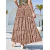 image:imageNASHALYLY Womens High Waisted Floral Maxi Skirt Flowy Boho A Line Tiered Chiffon Long SkirtPink White Floral