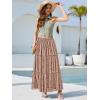 image:imageNASHALYLY Womens High Waisted Floral Maxi Skirt Flowy Boho A Line Tiered Chiffon Long SkirtPink White Floral