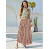 image:imageNASHALYLY Womens High Waisted Floral Maxi Skirt Flowy Boho A Line Tiered Chiffon Long SkirtPink White Floral