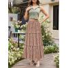 image:imageNASHALYLY Womens High Waisted Floral Maxi Skirt Flowy Boho A Line Tiered Chiffon Long SkirtPink White Floral