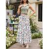 image:imageNASHALYLY Womens High Waisted Floral Maxi Skirt Flowy Boho A Line Tiered Chiffon Long SkirtSunny Blossom
