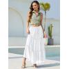 image:imageNASHALYLY Womens High Waisted Floral Maxi Skirt Flowy Boho A Line Tiered Chiffon Long SkirtWhite