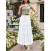 image:imageNASHALYLY Womens High Waisted Floral Maxi Skirt Flowy Boho A Line Tiered Chiffon Long SkirtWhite