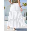 image:imageNASHALYLY Womens High Waisted Floral Maxi Skirt Flowy Boho A Line Tiered Chiffon Long SkirtWhite