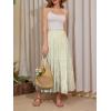 image:imageNASHALYLY Womens High Waisted Maxi SkirtElastic Chiffon Boho Long Skirt with PocketsBeige Green Floral