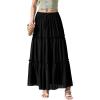 image:imageNASHALYLY Womens High Waisted Floral Maxi Skirt Flowy Boho A Line Tiered Chiffon Long SkirtBlack