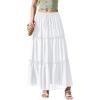 image:imageNASHALYLY Womens High Waisted Floral Maxi Skirt Flowy Boho A Line Tiered Chiffon Long SkirtWhite