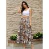image:imageNASHALYLY Chiffon Maxi Skirt for Women ALine High Waisted Elastic Floral Long SkirtCoffee Floral