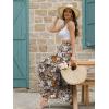 image:imageNASHALYLY Chiffon Maxi Skirt for Women ALine High Waisted Elastic Floral Long SkirtCoffee Floral