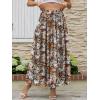 image:imageNASHALYLY Chiffon Maxi Skirt for Women ALine High Waisted Elastic Floral Long SkirtCoffee Floral