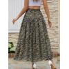 image:imageNASHALYLY Chiffon Maxi Skirt for Women ALine High Waisted Elastic Floral Long SkirtGreen Floral