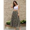 image:imageNASHALYLY Chiffon Maxi Skirt for Women ALine High Waisted Elastic Floral Long SkirtGreen Floral