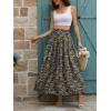 image:imageNASHALYLY Chiffon Maxi Skirt for Women ALine High Waisted Elastic Floral Long SkirtGreen Floral