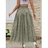 image:imageNASHALYLY Chiffon Maxi Skirt for Women ALine High Waisted Elastic Floral Long SkirtGreen Floral B