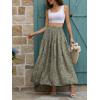 image:imageNASHALYLY Chiffon Maxi Skirt for Women ALine High Waisted Elastic Floral Long SkirtGreen Floral B