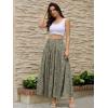 image:imageNASHALYLY Chiffon Maxi Skirt for Women ALine High Waisted Elastic Floral Long SkirtGreen Floral B