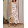 image:imageNASHALYLY Womens High Waisted Maxi SkirtElastic Chiffon Boho Long Skirt with PocketsApricot Pink Floral