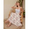 image:imageNASHALYLY Womens High Waisted Maxi SkirtElastic Chiffon Boho Long Skirt with PocketsApricot Pink Floral