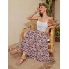 image:imageNASHALYLY Womens High Waisted Maxi SkirtElastic Chiffon Boho Long Skirt with PocketsPink Blue Floral