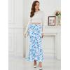 image:imageNASHALYLY Womens Mesh High Waisted Bodycon Mermaid Maxi Skirts Ruched Fishtail Long SkirtBlue Flower