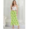 image:imageNASHALYLY Womens Mesh High Waisted Bodycon Mermaid Maxi Skirts Ruched Fishtail Long SkirtLush Greenyellow