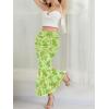 image:imageNASHALYLY Womens Mesh High Waisted Bodycon Mermaid Maxi Skirts Ruched Fishtail Long SkirtLush Greenyellow